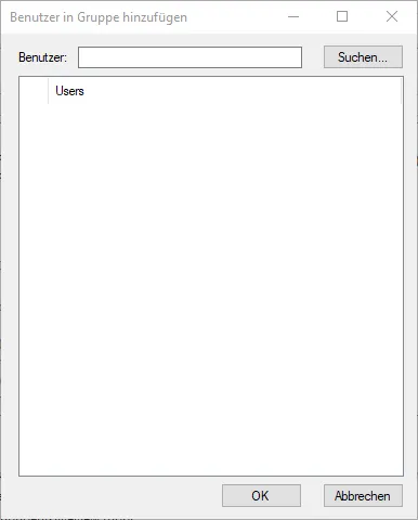user selection window
